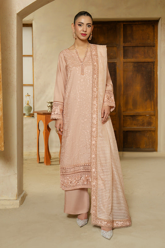 Serene Premium Embroidered 3 Piece Suit SP-133 Dewvale in elegant design with intricate embroidery details.